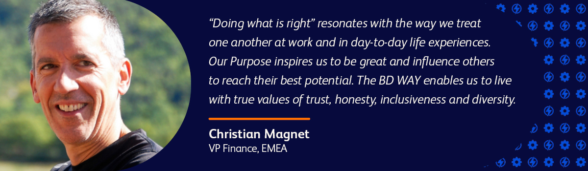 Quote from Christian Magnet VP Finance, BD EMEA